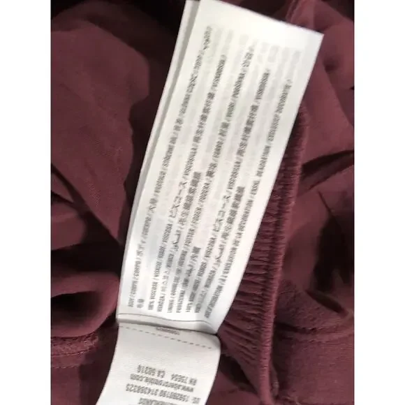 Abercrombie & Fitch Back Bow Tie Jumpsuit Burgundy Women's L Preppy Beach (973) - Picture 5 of 6